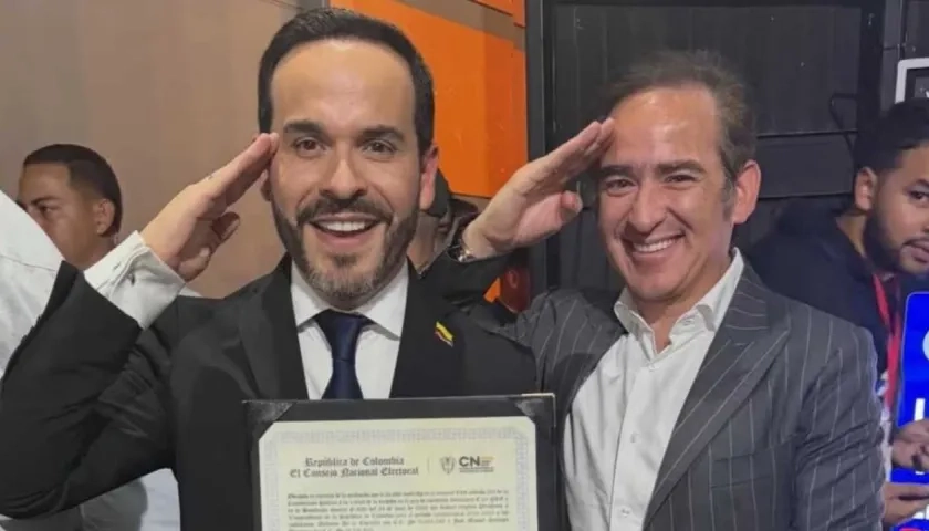 El Presidente Abelardo De La Espriella y Joaquín Gutiérrez.