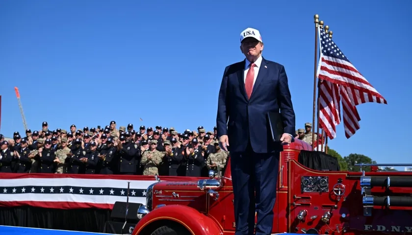 El presidente de Estados Unidos, Donald Trump en la Ellipse en Washington, DC.