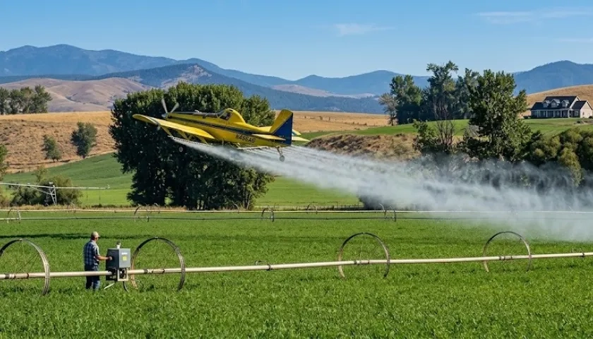 Fumigación aérea.