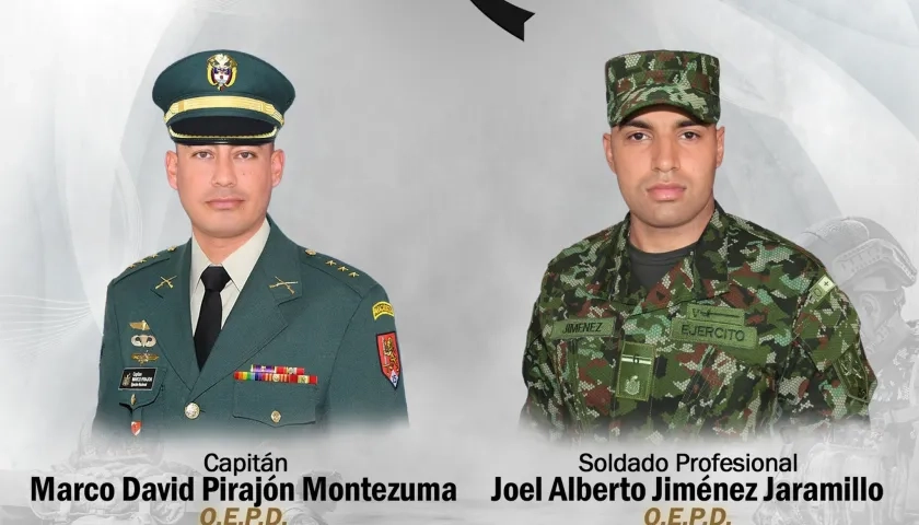 Las víctimas fueron el capitán Marco David Pirajón y el soldado Joel Alberto Jiménez.