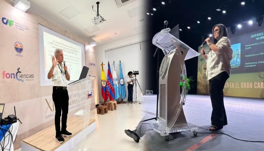 Los docentes e investigadores Javier Jiménez y Alba Pupo.