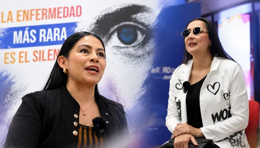 Marcela Quintero, paciente con neuromielitis óptica y Luceny Vanegas, paciente de enfermedad ocular tiroidea.