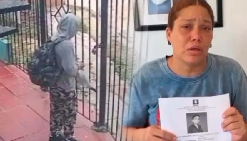 Mateo De Jesús Barrios De León y su mamá María Mónica De León Palmera.