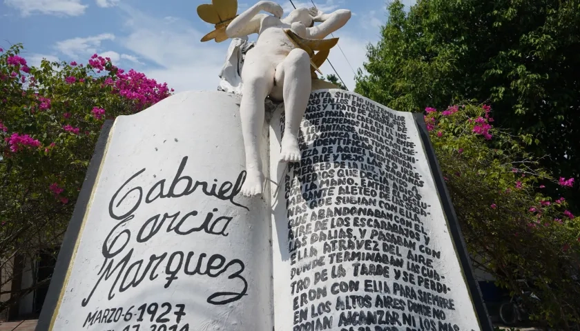 Monumento dedicado al premio Nobel de Literatura, Gabriel García Márquez.