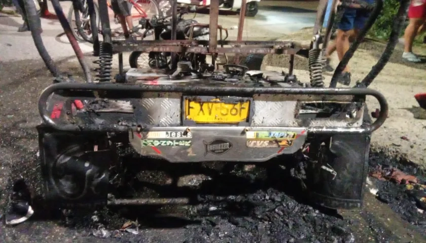 Así quedó el motocarro.