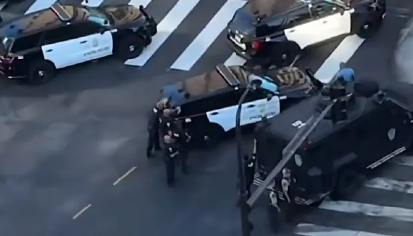 Policías en el tiroteo.