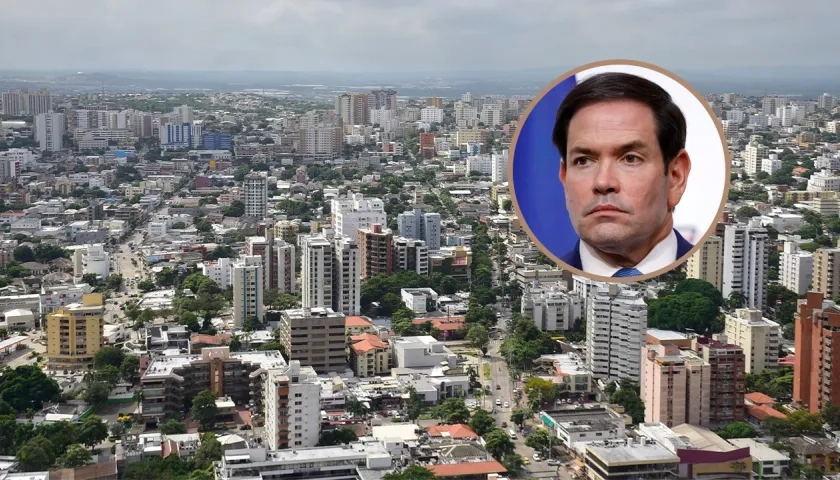 Panorámica de Barranquilla y el Secretario de Estado de los Estados Unidos, Marco Rubio.
