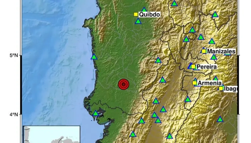El más reciente temblor percibido este miércoles en el departamento del Chocó. 