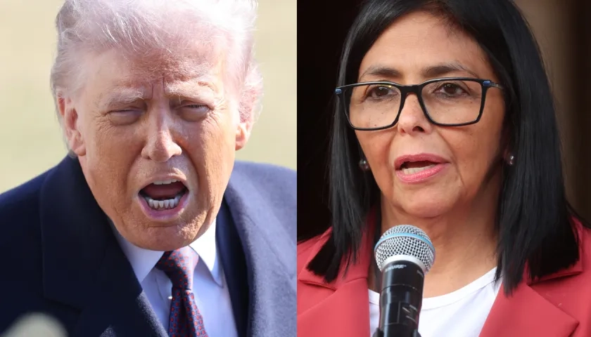 Donald Trump y Delcy Rodríguez.