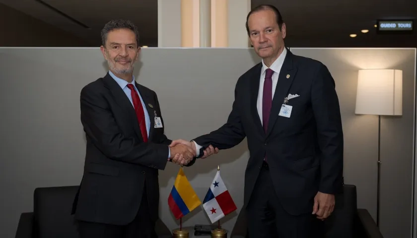 cancilleres de Colombia, Ómar Bula, y Panamá, Javier Martínez-Acha.