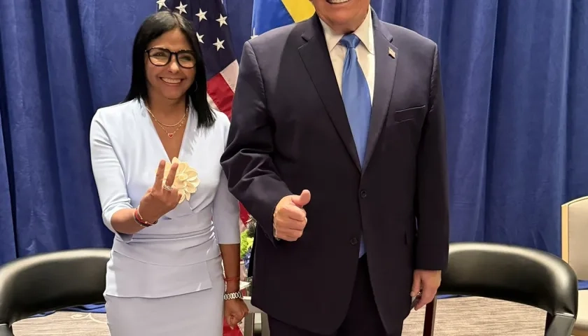 Delcy Rodríguez y Donald Trump durante su reunión en Nueva York.