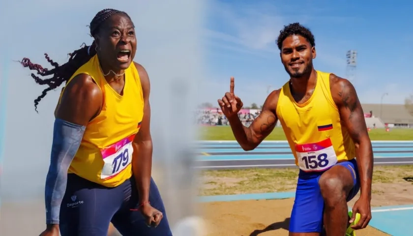 Flor Ruiz y Arnovis Dalmero, atletas colombianos. 