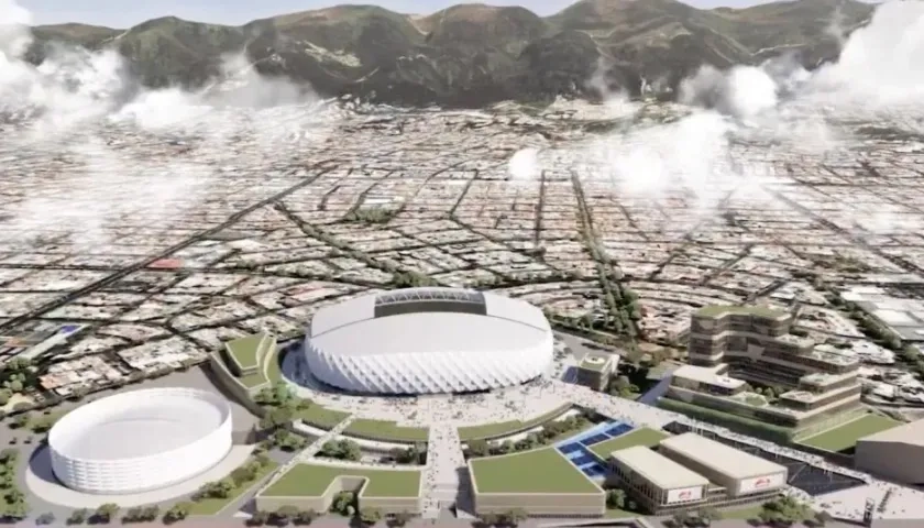 Rénder de lo que será el nuevo estadio de fútbol de Bogotá.
