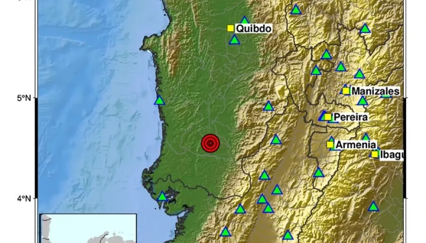 Gráfica del Servicio Geológico Colombiano sobre el nuevo sismo. 