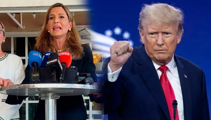 María Elvira Salazar y Donald Trump. 