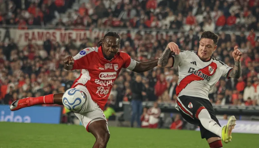 Hugo Rodallega durante el partido de cuartos de final contra River Plate. 