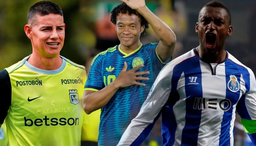 James Rodríguez, Juan Guillermo Cuadrado y Jackson Martínez.