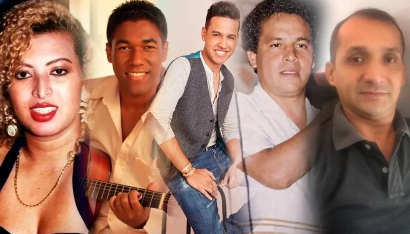  Patricia Teherán, Kaleth Morales, Martín Elías, Adaníes Amador Díaz Brito y Geovany Lobo, corista de la agrupación de Kbeto Zuleta. 
