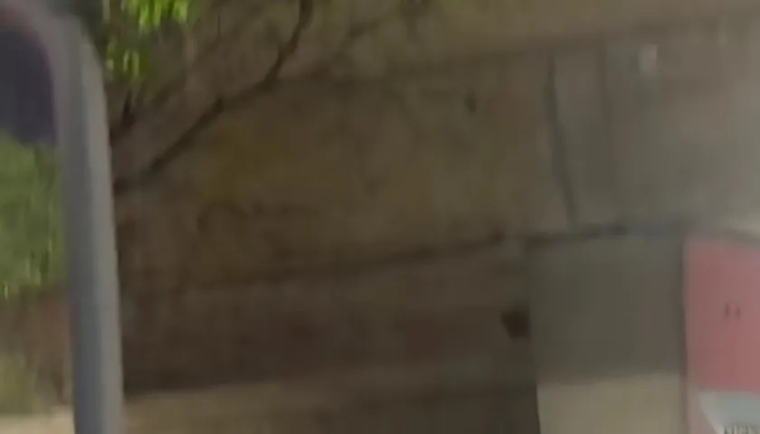 Bandera del ELN en el puente de Murillo con Circunvalar