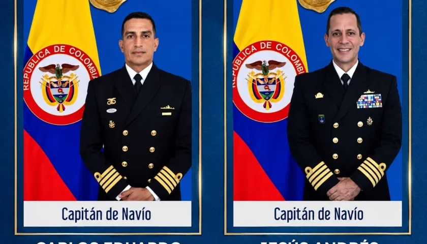 Capitanes de Navío Carlos Urbano y Jesús Zambrano.