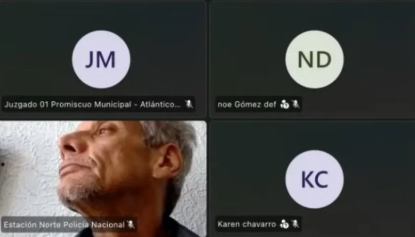 Juan Fernando Álvarez Torres durante la audiencia virtual de este viernes. 