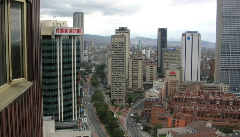 Panorámica de la zona financiera de Bogotá. 