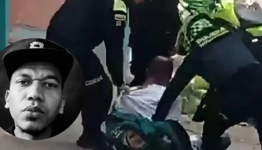  Donovan Balanta Paz cuando era arrastrado por los Policía. 