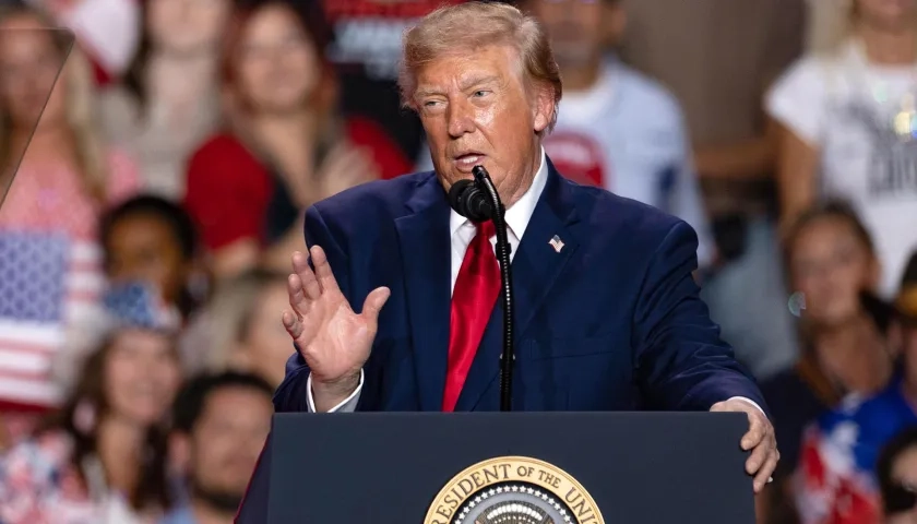 El presidente de EE.UU., Donald Trump, durante un acto de campaña de apoyo de los candidatos republicanos.