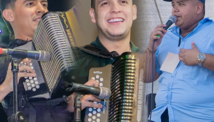 El rey profesional Ronal Torres; rey aficionado Juan Sebastián López y rey de la canción inédita, Daniel Laborde