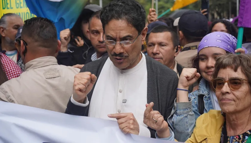 El senador Iván Cepeda, del partido Pacto Histórico durante las recientes manifestaciones.