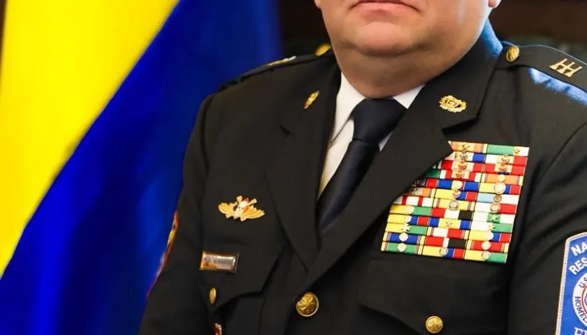 El capitán Germán Miranda, Director Nacional de Bomberos. 