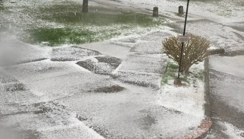 Granizada de esta tarde en Bogotá. 