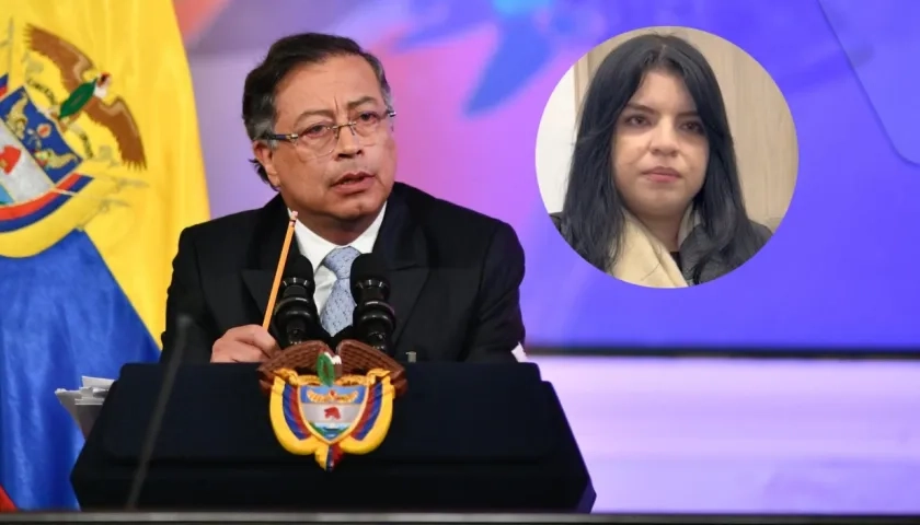El expresidente Gustavo Petro y la joven Deicy Jiménez.