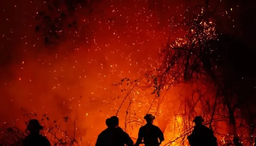 Imagen de un incendio forestal en el departamento del Tolima.
