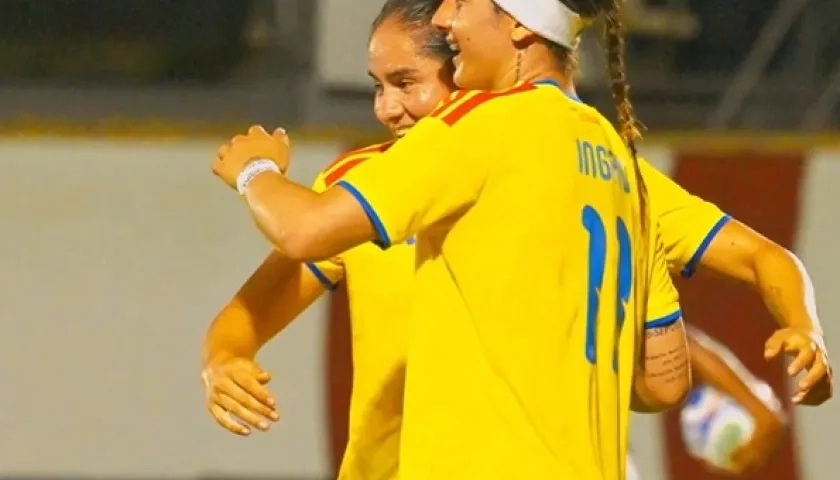 La celebración de las jugadoras colombianas.