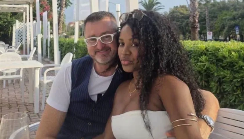Grey Noralba Sanmartín Villalba con su pareja Marco Panichi. 