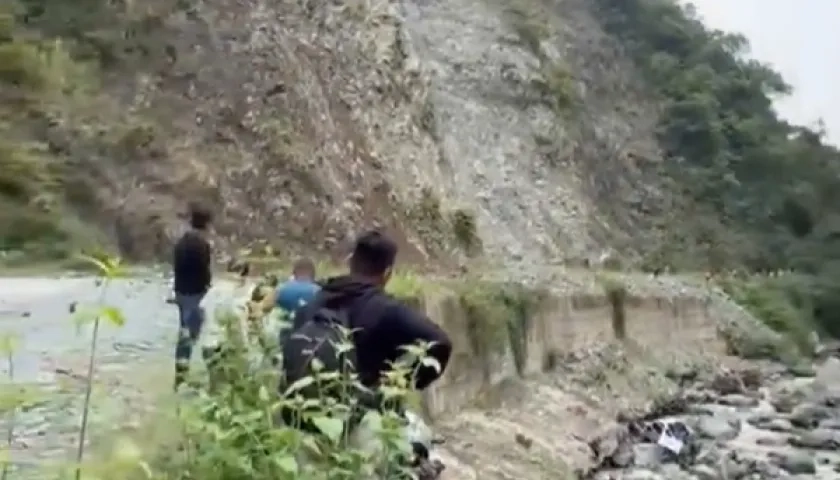 Lugar donde sucedió el desprendimiento de rocas.