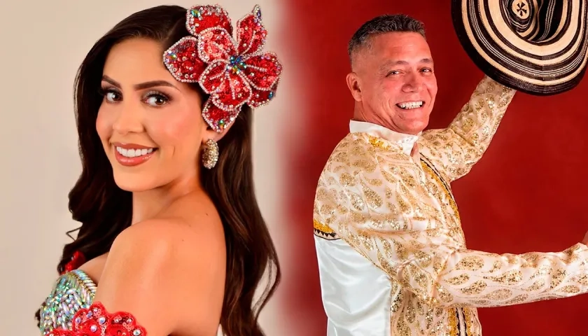 María Angélica Barandica Cahuana y Roberto Acosta Badillo, reyes del Carnaval de Santo Tomás.