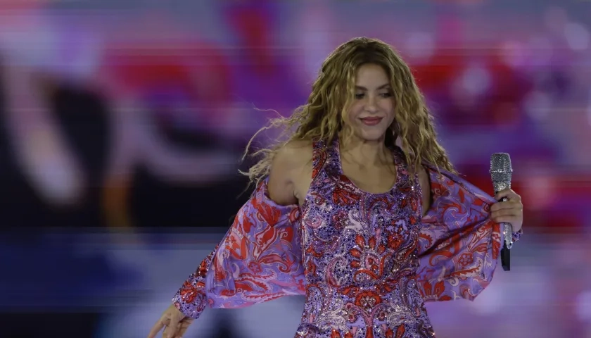Shakira durante uno de sus conciertos en su residencia en Madrid.