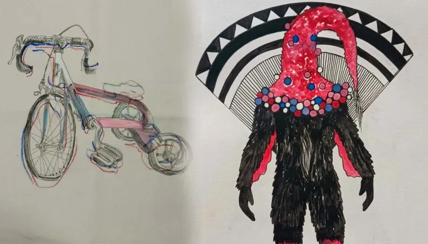 Obras de Eduardo Pérez y Farid Buelvas que estarán en la exposición.