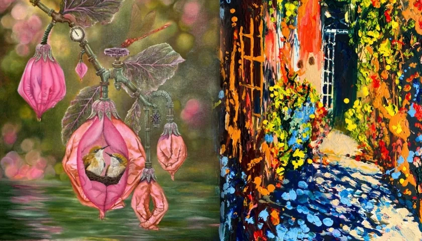 Obras de los artistas Gina Peña y Jairo Watts. 