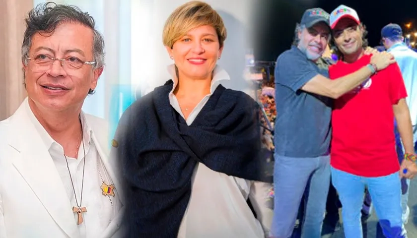 Gustavo Petro, Verónica Alcocer, Armando Benedetti y Nicolás Petro.