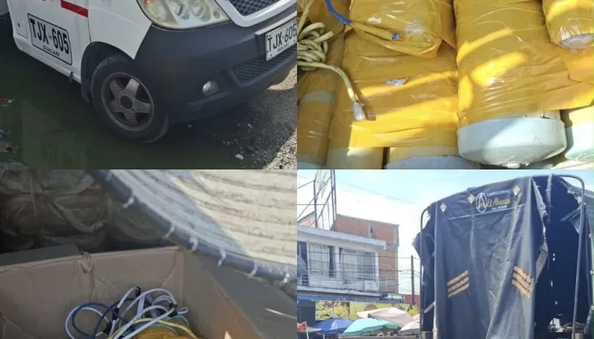 Material explosivo incautado.