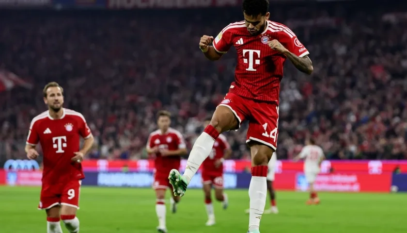 Luis Díaz el gol con el que abrió el marcador ante el Leipzig.