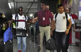 Yimmi Chará y Teófilo Gutiérrez llegaron de Lima esta mañana. 