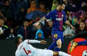 Lionel Messi en una acción del partido.
