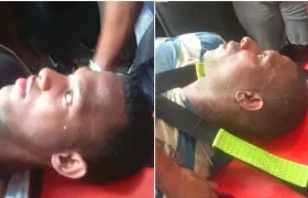 En la foto los dos obreros heridos.