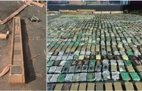 Cargamento de cocaína encontrado por las autoridades en Barranquilla.