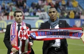 Luis Amaranto Perea durante un homenaje del Atlético de Madrid.