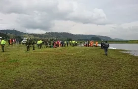 En este lugar fue el rescate de los niños en el lago El Muña.
